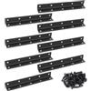 MIGUBIGU 8 pezzi Connettori Angolari a Forma di L Nero 225 x 27 x 27MM, 90 Gradi Staffa Angolare in Acciaio Inox con 80 Viti, Staffa a L Giunzione per Rinforzi, Riparazioni, Tavoli, Armadi, Mobili