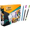 BIC Intensity, Set Cancelleria, Matite Colorate, Pennarelli Colorati, Fineliner Colorati, Libri da Colorare per Adulti, Idea Regalo, Kit da 60 Unità esclusiva amazon