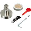 tesa Powerbutton Premium - Gancio autoadesivo rotondo, in metallo cromato opaco, portata massima: 8 kg