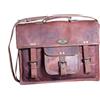 Fatto a mano Valigetta uomo Messenger originale marrone per laptop vintage capra tre scomp...