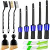GOTRUST 12pcs Kit Pulizia Spazzole Auto Moto, Pennelli per Detailing Auto Set, Spazzola Pulizia Dell'auto Interni con Panni in Microfibra per Automotive