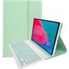 leleyo Custodia Tastiera per Tablet Lenovo Tab M10 Plus da 10,3 pollici FHD (TB-X606F/TB-X606X) / K10 (TB-X6C6), Cover Intelligente con Tastiera Bluetooth Wireless Rimovibile Magnetica QWERTY, verde