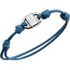 Breil, Collezione Block, Bracciale Uomo in Cotone, Arricchito da Elemento Centrale in Acciaio, Bracciale in Cordino di Cotone, Lunghezza Regolabile con Nodo Scorrevole