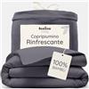 Bambaw Copripiumino singolo 155x220 bambù, Lenzuola bambù eleganti e anallergiche, Biancheria da letto morbida e rinfrescante, Copripiumino singolo antiacaro 155x200 cm (Antracite)