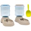 INTIRILIFE Distributore di cibo e acqua Intirilife in plastica grigia con paletta -Capacità 2X 3,6 L -Dimensioni 32 x 18 x 30 cm-Distributore automatico di cibo secco per cani e gatti - Stazione di alimentazione