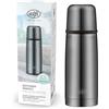 alfi ISOTHERM AV 350ml, cool grey mat, borraccia isolante in acciaio con bicchiere, ermetica con chiusura automatica, smontabile, caldo per 12 ore, anti-impronte, senza BPA