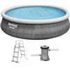 Bestway Fast Set 57372 - Piscina gonfiabile + Pompa filtro 29 W e scaletta