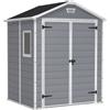 Keter Manor grigio - Casetta da giardino - Con finestra laterale - 185x152x226 cm