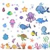 YunBey Adesivi Murali Oceano, Mare Adesivi Bagno Decorativi, Adesivi Parete Bambini, Pesci Tropicali Wall Sticker per Soggiorno, Camera, Cameretta, Bagno