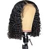 SUPYINI Capelli corti Bob 100% Peruvian Virgin Human Hair Glueless Lace Fronte Wigs with Pre Plucked Hairline Bleached Knots Curly Bob Wig for Women 150% Density (14 inches, Curly)