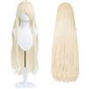 UTIEHD Parrucca lunga 100cm, parrucca cosplay costume anime universale, perfetta per feste, uso quotidiano, festival e Halloween, ideale per TV, film e cosplay di personaggi (Biondo chiaro)