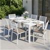 MIlani Home DEXTER - set tavolo in alluminio cm 200/300 x 100 x 74 h con 6 sedie Dexter