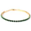 LR COMPANY Srl BRACCIALE TENNIS DORATO CON CRISTALLI COLOR SMERALDO