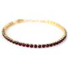 LR COMPANY Srl BRACCIALE TENNIS DORATO CON CRISTALLI COLOR RUBINO