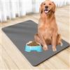 YQBFTC Tappetino Ciotola Cane 60x40cm,Tappetini Assorbente Sottociotola per Cani, Tappetino per Ciotola di Cibo Antiscivolo per Animali,Tappetino Ciotole Gatto,Proteggere il Pavimento(Grigio)
