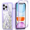 Yoedge Custodia per Samsung Galaxy S21 FE 5G Cover 6,41, 360 Gradi Full Body Cover con Protezione Integrata dello Schermo, Trasparente Silicone TPU Anteriore e PC Indietro Custodia, Lavanda