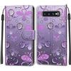 Feyten Cover per Samsung Galaxy S10 Plus, Custodia Samsung S10 Plus Portafoglio, Cover a Libro Galaxy S10 Plus con [Slot per Schede][Magnetica] Flip Protettiva Folio Case di PU Pelle Cover(Fiore)