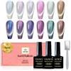 YSUVIN Cat Eye Smalto Semipermanente, 6 Colori Rosa Blu Viola Riflettente Glitterato Semipermanente Unghie, Gel Unghie Soak Off UV/LED Lampada +1x Bastone Magnetico, 8ml