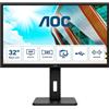 Aoc Monitor LED 31.5" 2K UHD 250 cd/m² 4 ms HDMI DisplayPorts Q32P2