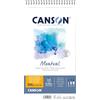 CANSON Montval, Carta per acquerello, grana fine, 300 gsm, Foglio, 16 x 28,4 cm, Rosso Carminio