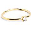 SINGULARU - Anello Single Spark. Argento Sterling 925 con Finitura Placcata Oro 18 Kt. Stile Solitario. Gioielli da Donna. Taglia 14
