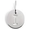 SINGULARU - Mini Medallion Letter. Pendente Iniziale in Argento Sterling con Finitura Placcata Rodio. Combinabile con Collana. Gioielli da Donna. Lettera I