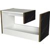 WELL HOME MOBILIARIO & DECORACIÓN Tavolino, truciolare impiallacciato 100% melaminico, colore bianco Pregato Nero