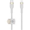 Belkin BoostCharge Pro Flex Cavo intrecciato da USB-C a Lightning (1 m), certificato MFi, ricarica rapida Power Delivery da 20 W, per iPhone 14/14Plus, 13, 12, Pro, Max, mini, SE, iPad, altri - Bianco
