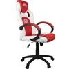 Konix My Hero Academia Sedia da ufficio gaming junior - Inclinazione sedile 15° - Pelle poliuretanica liscia - Rosso e bianco