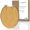 Schütte 81101-A - Meccanismo di chiusura ammortizzata in bambù, coperchio in legno solido, sostenibile, sedile WC, portata massima 150 kg