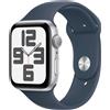 Apple Smartwatch Apple Watch SE GPS Cassa 44mm in Alluminio Argento con Cinturino Sport S/M Blu Tempesta