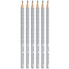 Faber-Castell - 6 matite Grip 2001, durezza: HB, colore del fusto: argento argento 2B
