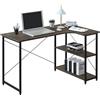 WOLTU Scrivania con Libreria a 2 Ripiani, Scrivania Angolare, Scrivania da Ufficio a L, Tavolo PC Computer per Studio, Dormitorio, in Legno e Acciaio, Ruggine+Nero, 120x74x71,5cm, TSB06srs