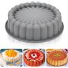 Heveer Stampi in Silicone per Torte Charlotte Antiaderente Stampi in Silicone Rotondo Riutilizzabile Stampo per Torte per Cheesecake Flan Pane Teglie 10 Pollici Grigio