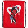 art & design 24 Art&Design24 Zaino TVBOY The influencer's Kiss, Tessuto Riciclato 200gr/mq, Manici in Corda Colorata, Chiusura a Strozzo, 35x45, Made in Italy
