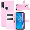 HualuBro Cover per Alcatel 1S/3L/1V 2020 - Custodia a Libro in PU Pelle Antiurto Portafoglio (Rosa)