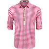COOFANDY Camicia da uomo a maniche lunghe, a quadretti, per l'Oktoberfest, vestibilità regolare, a quadri, per il tempo libero, Colore: rosso, L