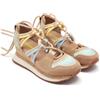 GIOSEPPO Sneakers Aperte Pelle Zeppa Rafia Bridport, Beige, 40 EU