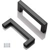 ANSIEDIO 2 pezzi Maniglie per Mobile Nero Acciaio Inox Maniglie Armadio Maniglie per Cucina Distanza Fori 96 mm