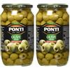 Ponti Olive Verdi Snocciolate, T6 - 6 Vasi da 670 gr (Confezione da 2)