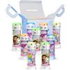 Bubble World - Bolle di Sapone Gabby's Dollhouse - Gadget Compleanno Bambini (12 pz x 60 ml) - Tubetti Bianchi/Soffiatore Rosso - Made in Italy