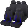 Adunsiaoto 9 Pezzi Coprisedile Auto, Set Di Coprisedili E Copri Poggiatesta per Sedili Anteriori Auto, Set Coprisedili Anteriori E Posteriori Con Poggiatesta, Sedile Interno Accessorio(Blu)