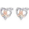 INFUSEU Orecchini Lettera, Argento Sterling 925 Orecchino Iniziale Lobo Iniziali Cuore Lettera A-Z Nome Iniziali Dell'alfabeto Gioielli Personalizzati Regali per Donne Ragazze