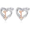 INFUSEU Orecchini Lettera, Argento Sterling 925 Orecchino Iniziale Lobo Iniziali Cuore Lettera A-Z Nome Iniziali Dell'alfabeto Gioielli Personalizzati Regali per Donne Ragazze