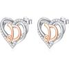 INFUSEU Orecchini Lettera, Argento Sterling 925 Orecchino Iniziale Lobo Iniziali Cuore Lettera A-Z Nome Iniziali Dell'alfabeto Gioielli Personalizzati Regali per Donne Ragazze