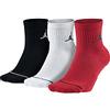 Jordan Nike Jumpman Qtr 3Ppk, Calzini Unisex-Adulto, Nero/Bianco/Gym Red, S