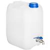 Generic Tanica per acqua potabile da 20 litri, senza BPA, con rubinetto zincato, grigia, rettangolare
