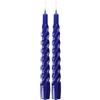 Cereria di Giorgio Risthò Candele Tortiglione Laccate, Cera di paraffina, Blu, 2.2 cm, 3 unità (Confezione da 2)