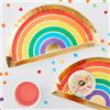 Ginger Ray Piatti di carta a forma di arcobaleno per feste, confezione da 8, multicolore