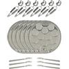 Menastyl 5040063 The Kitchenette-Servizio 18 Pezzi, 6 Piatti da 12 Ø 19 cm + 6 pinzette 6 forchette per lumache, Acciaio Inossidabile